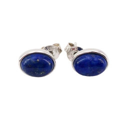 Boucles d'oreilles lapis-lazuli "Camille" - Argent