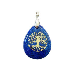 Pendentif lapis-lazuli - Goutte arbre de vie