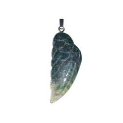 Pendentif agate mousse - Aile d'ange