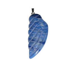 Pendentif quartz bleu - Aile d'ange