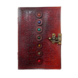 Journal intime ou Carnet en cuir - 7 chakras
