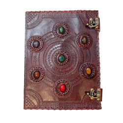 Journal intime ou Carnet en cuir - 7 chakras